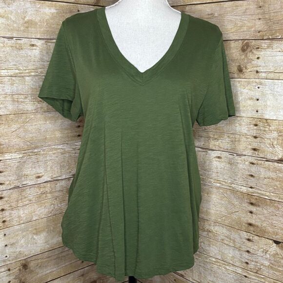 LOFT COTTON V-NECK SEMI-FITTED DAILY WEAR CASUAL CLASSIC LIGHTWEIGHT BASIC TEE - Picture 1 of 3